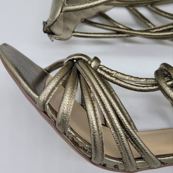 Max Studio Women's Strappy Sandal Heels Matte Gold Metallic Size 10M - Picture 2 of 12